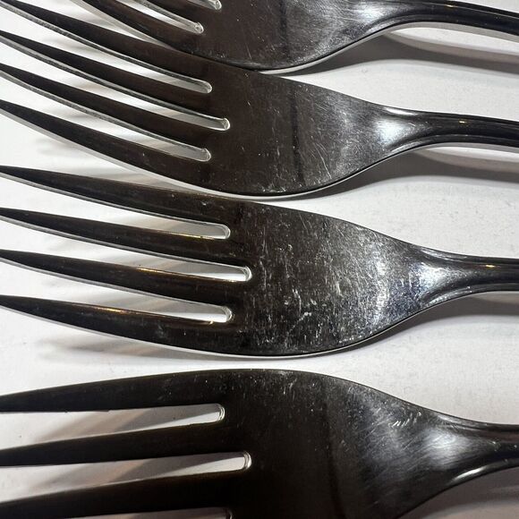 4 X Oneida silver WM Montclair OHSMONTC Dinner Forks Floral Tip Stainless - Picture 4 of 10